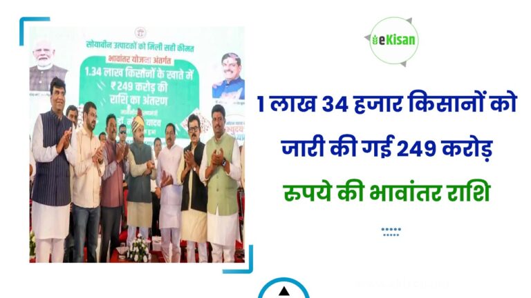 1 लाख 34 हजार किसानों को जारी की गई 249 करोड़ रुपये की भावांतर राशि