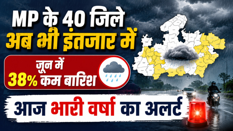 MP के 40 जिले अब भी इंतजार में, जून में 38% कम बारिश, आज भारी वर्षा का अलर्ट