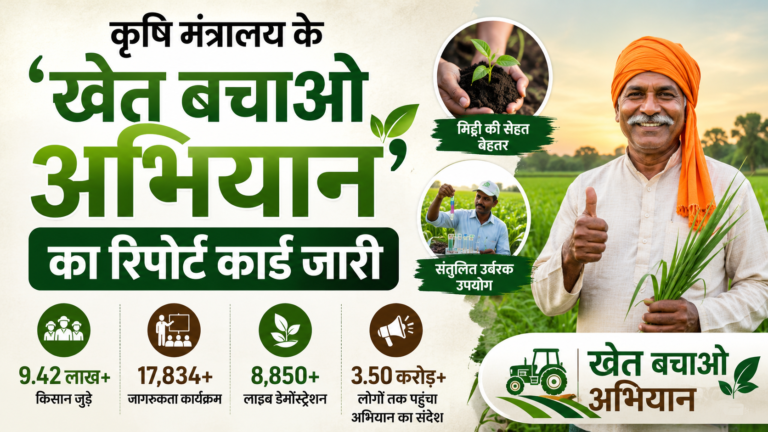 कृषि मंत्रालय के ‘खेत बचाओ अभियान’ का रिपोर्ट कार्ड जारी