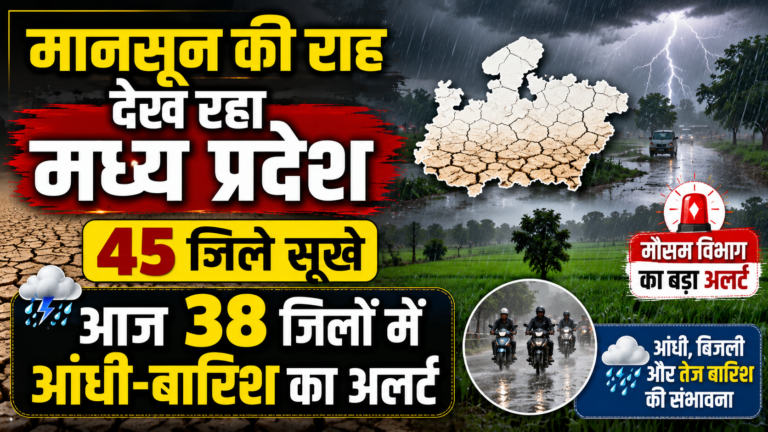 मानसून की राह देख रहा मध्य प्रदेश, 45 जिले सूखे, आज 38 जिलों में आंधी-बारिश का अलर्ट