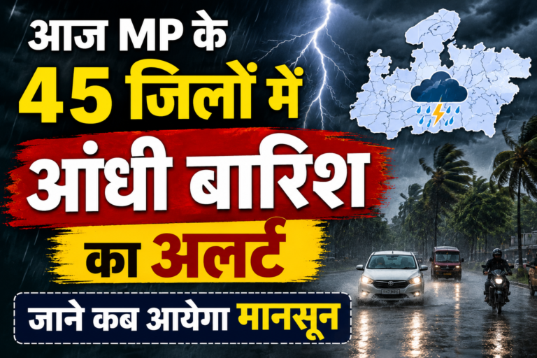 आज MP के 45 जिलों में आंधी बारिश का अलर्ट, जाने कब आयेगा मानसून