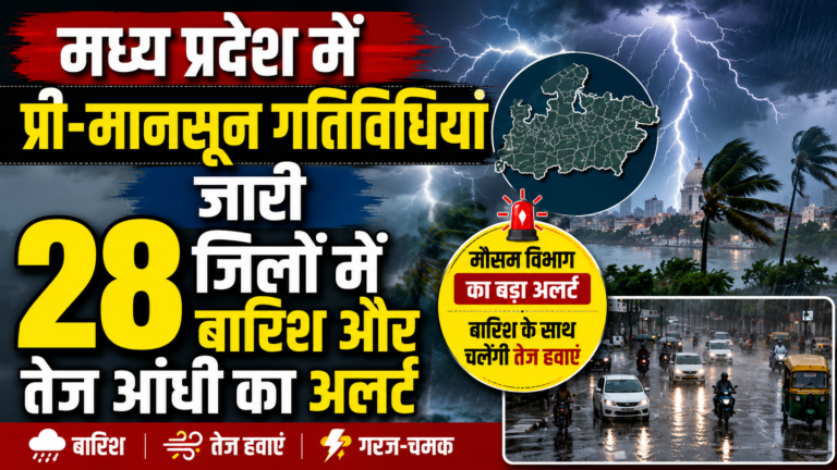 मध्य प्रदेश में प्री-मानसून गतिविधियां जारी, 28 जिलों में बारिश और तेज आंधी का अलर्ट