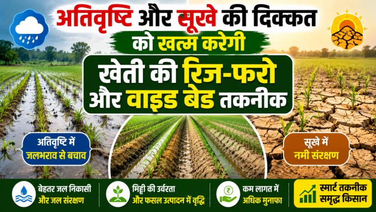 अतिवृष्टि और सूखे की दिक्कत को खत्म करेगी खेती की रिज-फरो और वाइड बेड तकनीक