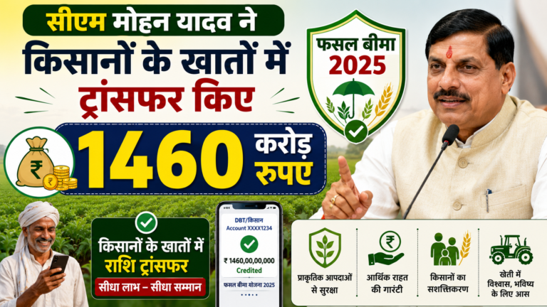 सीएम मोहन यादव ने किसानों के खातों में ट्रांसफर किए 1460 करोड़ रुपए