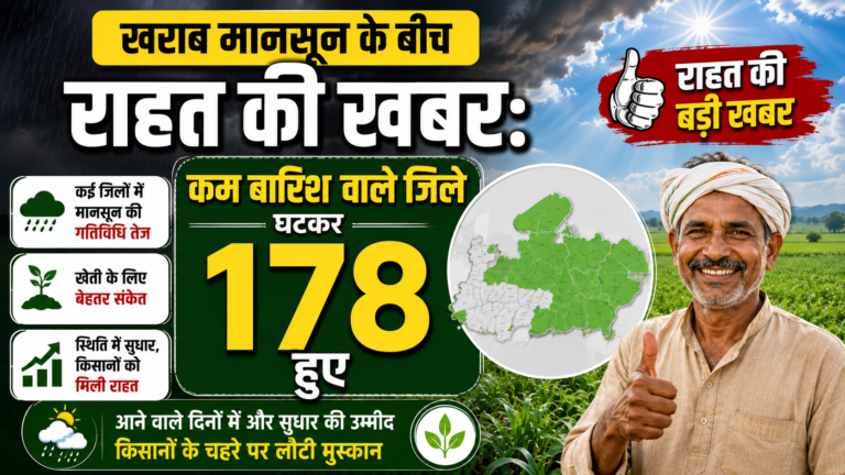खराब मानसून के बीच राहत की खबर: कम बारिश वाले जिले घटकर 178 हुए