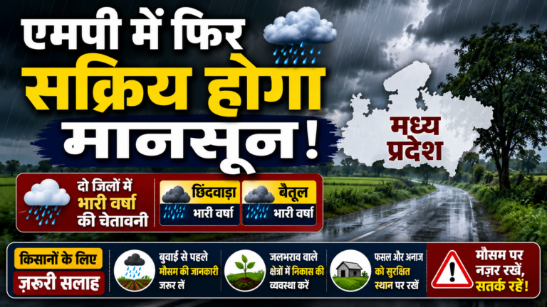 एमपी में फिर सक्रिय होगा मानसून, दो जिलों में भारी वर्षा की चेतावनी